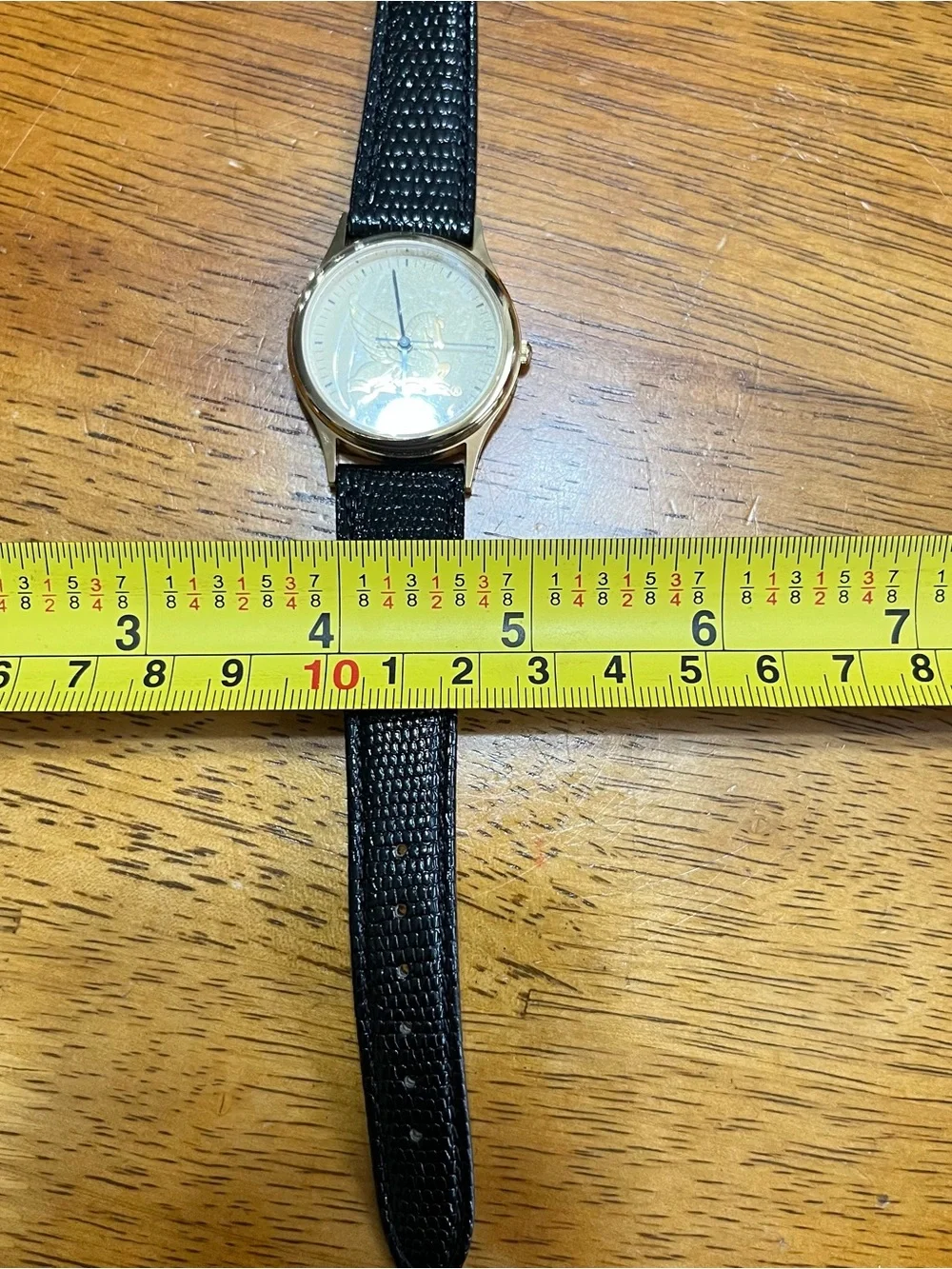 Vintage Wittnauer Pegasus watch gold-tone case leather band unisex